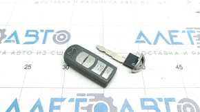 Smart key Mazda 6 13-21 4 buttons, gray, worn, chrome is used