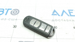Smart key Mazda 6 13-21 4 buttons, gray, worn, chrome is used