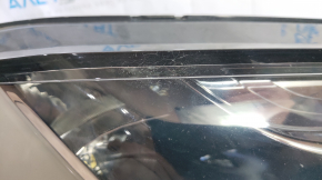 Tesla Model X 16-21 BASE front right headlight complete, broken lower and small mount guide, cobweb, sand