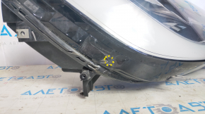 Tesla Model X 16-21 BASE front right headlight complete, broken lower and small mount guide, cobweb, sand
