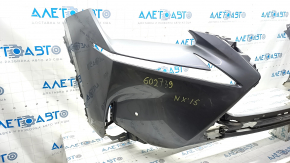 Front bumper bare Lexus NX200t NX300h 15-17 base for parking sensors, without headlight washers, graphite