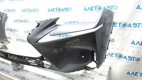 Front bumper bare Lexus NX200t NX300h 15-17 base for parking sensors, without headlight washers, graphite