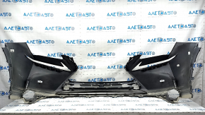 Front bumper bare Lexus NX200t NX300h 15-17 base for parking sensors, without headlight washers, graphite