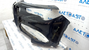 Bare front bumper Alfa Romeo Stelvio 18-21 without parking sensors and headlight washers, black, broken fasteners, dented, scratches
