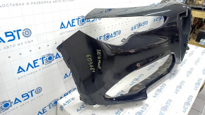 Bare front bumper Alfa Romeo Stelvio 18-21 without parking sensors and headlight washers, black, broken fasteners, dented, scratches