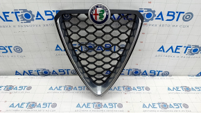 Grille radiator assembly Alfa Romeo Stelvio 18-22 with emblem, pokes, swollen chrome
