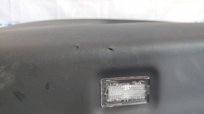 Door trim card front left Tesla Model X 16-21 black, molding wood, tear and pokes on leather, scratches on molding