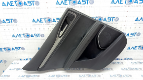 Door trim card rear left Alfa Romeo Stelvio 18- leather black, insert aluminum, scratch, dent