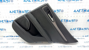 Door trim card rear right Alfa Romeo Stelvio 18 - black leather, aluminum insert, broken tweeter mesh, broken handle, corrosion