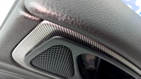 Door trim card rear right Alfa Romeo Stelvio 18 - black leather, aluminum insert, broken tweeter mesh, broken handle, corrosion