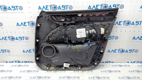 Door trim card front left Alfa Romeo Stelvio 18 - black leather, aluminum insert, for dry cleaning, corrosion on the trim