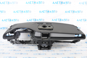 Torpedo front panel with AIRBAG Polestar 2 21- black, gray inserts fabric