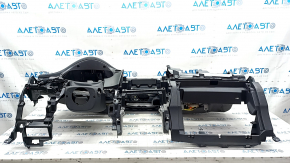 Torpedo front panel with AIRBAG Lexus NX200t NX300h 15-17 leather, black with white stitching, without projection, rusty pyropatron