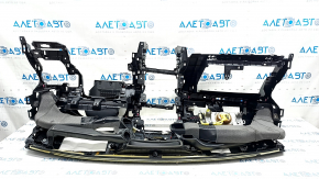 Torpedo front panel with AIRBAG Lexus NX200t NX300h 15-17 leather, black with white stitching, without projection, rusty pyropatron