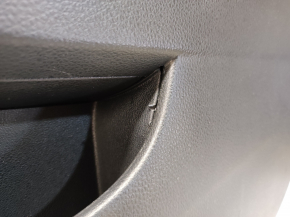 Door trim card front right VW Jetta 11-18 USA black with beige insert plastic, armrest leather, molding gray gloss, scratches
