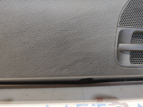 Door trim card front left VW Jetta 11-18 USA black with beige insert plastic, armrest leather, molding gray gloss, scratches