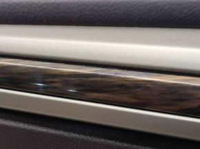 Door trim card front left Ford Fusion mk5 13-16 black with black insert leather, leather armrest, wood molding, scratches