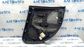 Door trim card rear left Jeep Renegade 15 - black cloth, beige insert, for dry cleaning, scuffs on plastic, deep scratches