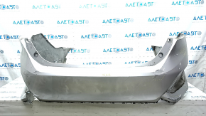 Bare rear bumper Honda Clarity 18-21 usa, silver, left part torn, no fragment, scratches, broken fasteners