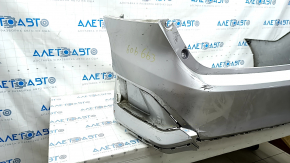 Bare rear bumper Honda Clarity 18-21 usa, silver, left part torn, no fragment, scratches, broken fasteners