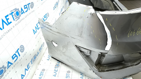 Bare rear bumper Honda Clarity 18-21 usa, silver, left part torn, no fragment, scratches, broken fasteners