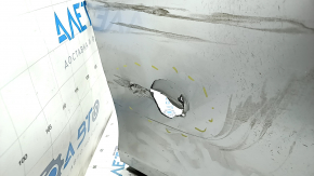Bare rear bumper Honda Clarity 18-21 usa, silver, left part torn, no fragment, scratches, broken fasteners