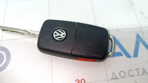 Key VW Tiguan 12-17 4 buttons, folding, poke, worn
