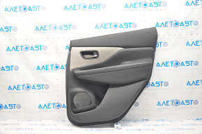 Door trim card rear right Nissan Murano z52 09-15 black, with gray insert plastic,, armrest leather, gray stitching, worn, scratch