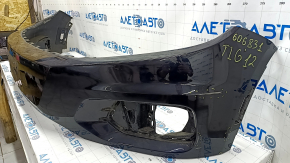 Bare front bumper VW Tiguan 12-17 rest, black LC9X, scratches, non-factory holes