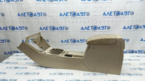 Central console armrest and cup holder VW Tiguan 09-17 beige leather, dry cleanable, broken mount