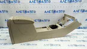 Central console armrest and cup holder VW Tiguan 09-17 beige leather, dry cleanable, broken mount
