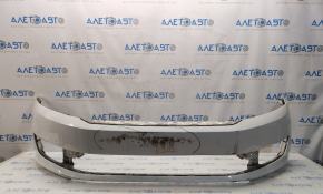 Bare front bumper VW Passat b7 12-15 USA, white LB9A, scratches, non-factory holes