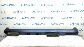 Left threshold Toyota Camry v55 15-17 usa blue, dented, torn, broken fasteners, rubbed, torn fasteners