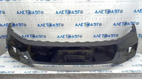 Bare front bumper VW Tiguan 12-17 rest, black LC9X, scratches, non-factory holes