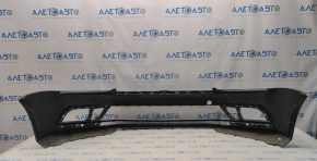 Bare front bumper VW Jetta 15-18 USA blue LD5L, pressed, scratches, non-factory holes