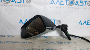 Side mirror left Tesla Model X 16-21 13+1 pins, black+chrome, heated, auto-dimming, peeling varnish