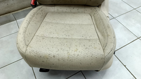Driver's seat VW Tiguan 09-17 without airbag, beige leather, heated, mech+electric, working electrics, driftwood, for dry cleaning, cracks in the lining