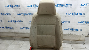 Driver's seat VW Tiguan 09-17 without airbag, beige leather, heated, mech+electric, working electrics, driftwood, for dry cleaning, cracks in the lining