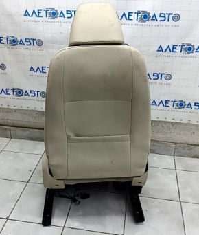 Driver's seat VW Tiguan 09-17 without airbag, beige leather, heated, mech+electric, working electrics, driftwood, for dry cleaning, cracks in the lining