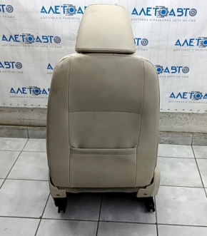 Passenger seat VW Tiguan 09-17 without airbag, beige leather, heated, mech+electric, working electrics, driftwood, for dry cleaning