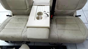 Rear row of seats 2nd row VW Tiguan 09-17 beige leather, driftwood, dry-cleanable, scratches on the lining