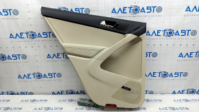 Door trim card rear left VW Tiguan 09-17 beige with beige insert leather, FENDER, leather armrest, with fender tweeter, scratches, for dry cleaning