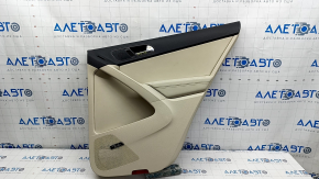 Door trim card rear right VW Tiguan 09-17 beige with beige insert leather, FENDER, leather armrest, with fender tweeter, scratches, for dry cleaning