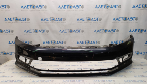 Bare front bumper VW Jetta 15-18 USA black L041, scratches, non-factory holes
