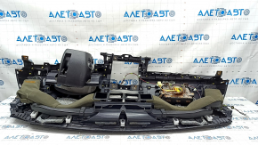 Torpedo front panel with AIRBAG Toyota Camry v55 15-17 usa white stitching, wood inserts, rusty pyropatron