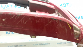 Front bumper bare Toyota Prius 30 13-15 rest, red, dented, cracks, rubbed, tears, missing fragment, non-factory holes