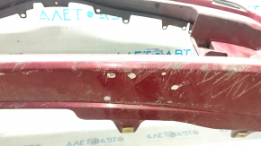 Front bumper bare Toyota Prius 30 13-15 rest, red, dented, cracks, rubbed, tears, missing fragment, non-factory holes