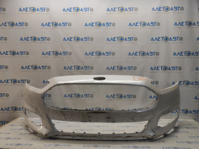 Front bare bumper Ford Fusion mk5 13-16 without parking sensors, white UG, scratches, dented, non-factory holes, broken fasteners