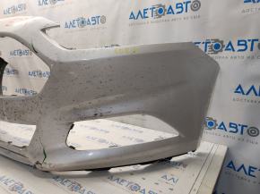 Front bare bumper Ford Fusion mk5 13-16 without parking sensors, white UG, scratches, dented, non-factory holes, broken fasteners