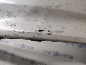 Front bare bumper Ford Fusion mk5 13-16 without parking sensors, white UG, scratches, dented, non-factory holes, broken fasteners